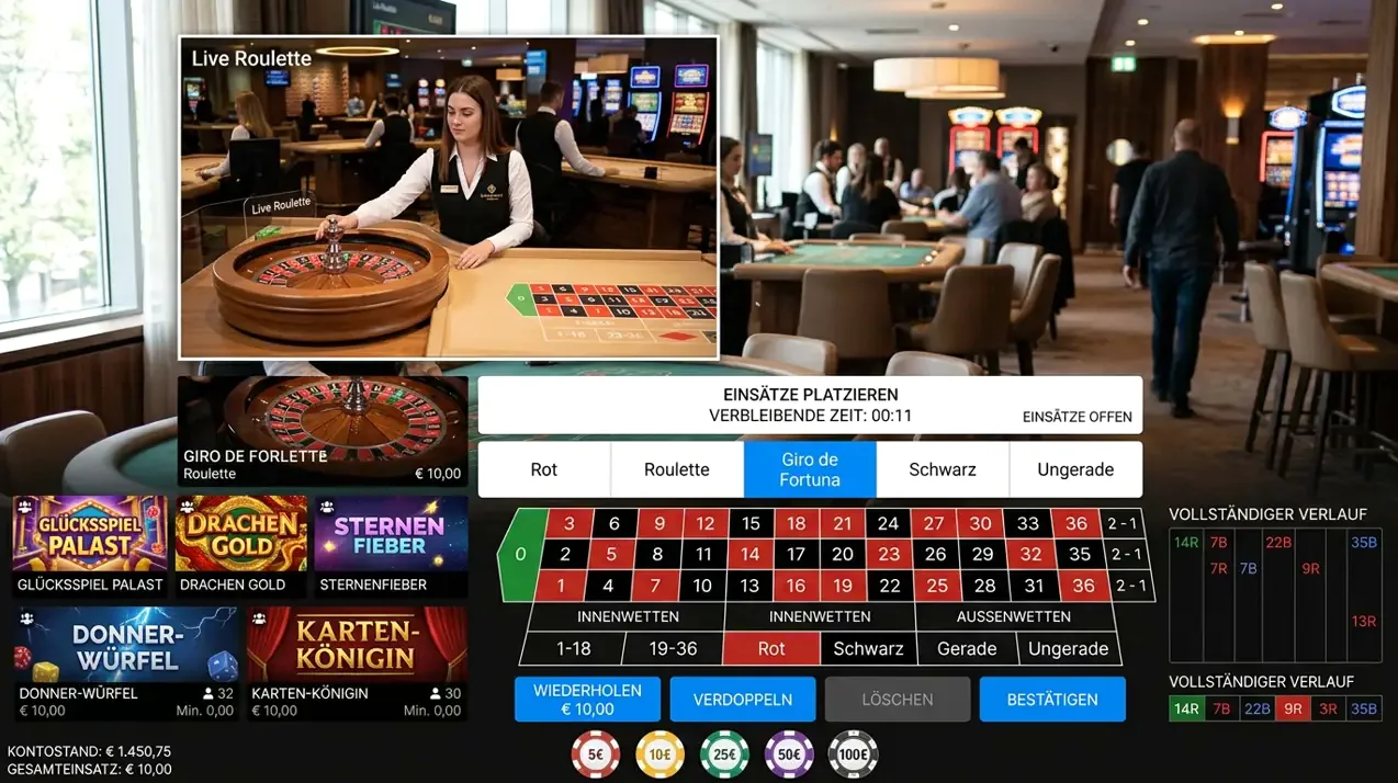 Live Dealer Tische im Prestige
